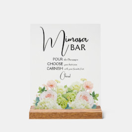 Señal Acrílica Watercolor Floral Bridal Shower Mimosa Bar