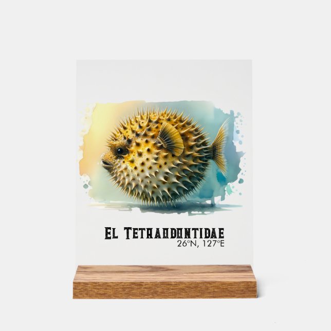 Señal Acrílica Watercolor Series: Blowfish (Anverso)