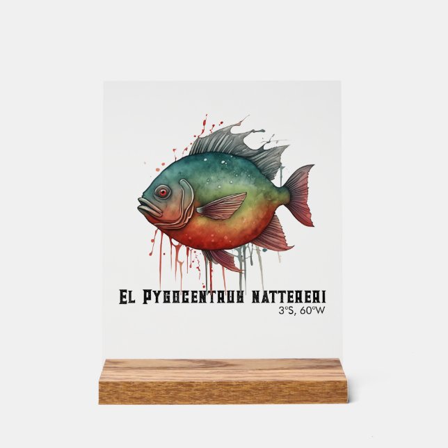 Señal Acrílica Watercolor Series: Piranha (Anverso)