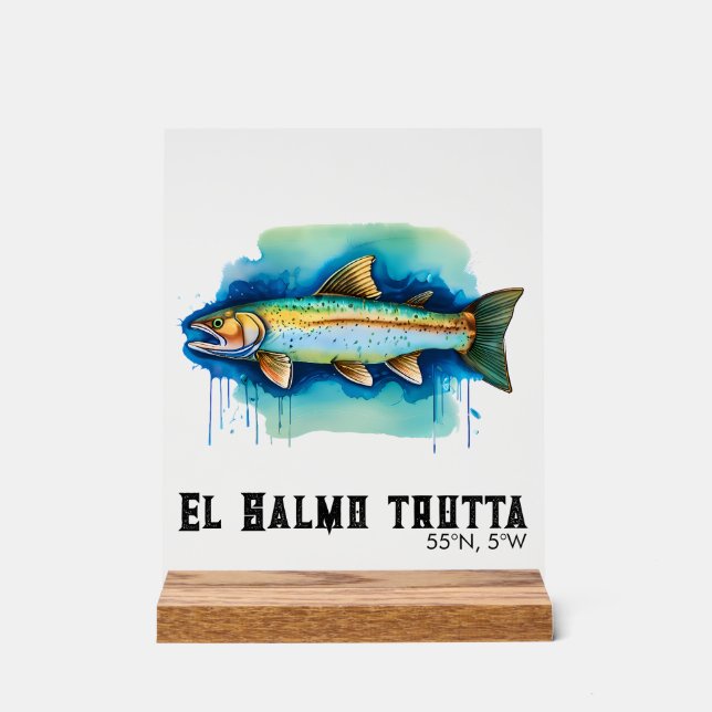 Señal Acrílica Watercolor Series: Trout/Salmon (Anverso)