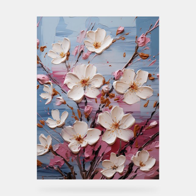 Señal Acrílica Waxflower - Impasto Floral (Anverso)