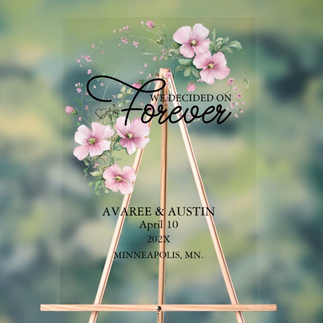 Señal Acrílica We Decided On Forever Wedding (Neutral )