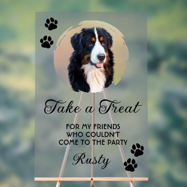 Señal Acrílica Wedding Dog Biscuit Bar with Photo (Neutral )