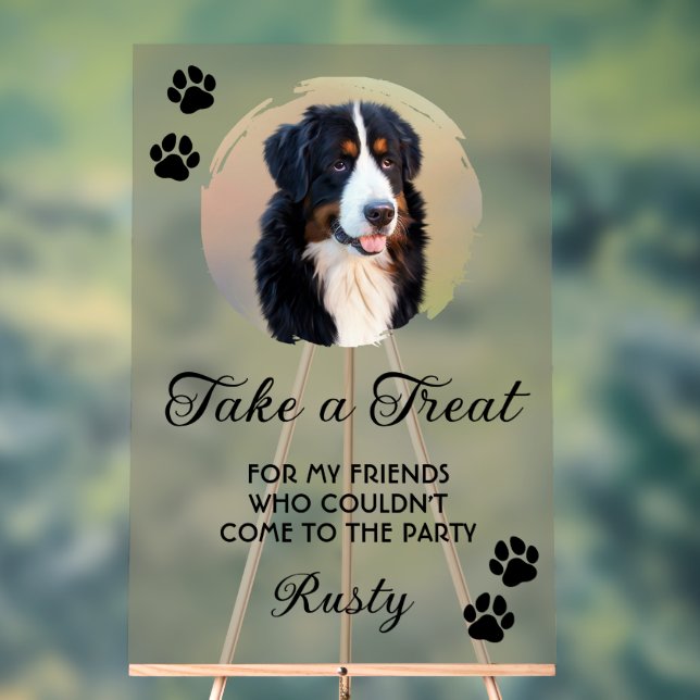 Señal Acrílica Wedding Dog Biscuit Bar with Photo (Neutral )