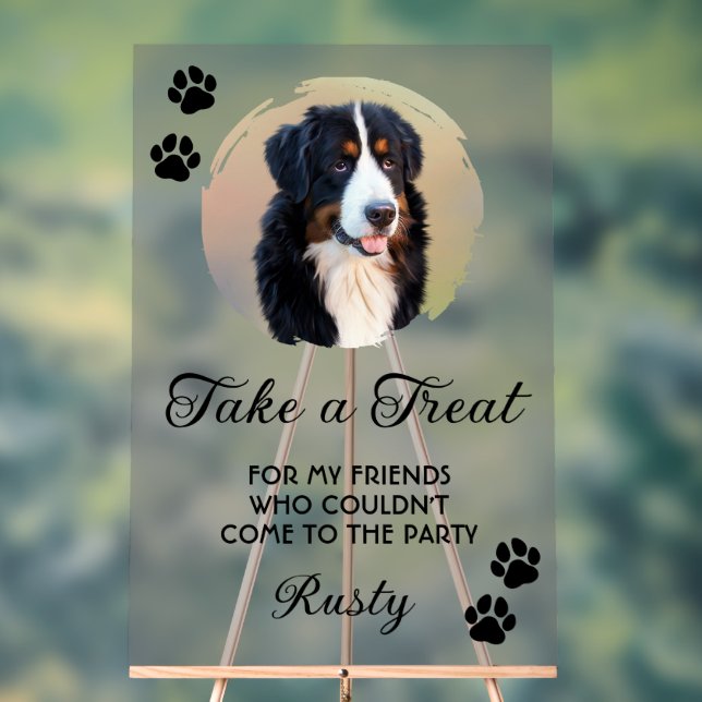 Señal Acrílica Wedding Dog Biscuit Bar with Photo (Neutral )