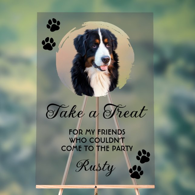 Señal Acrílica Wedding Dog Biscuit Bar with Photo (Neutral )