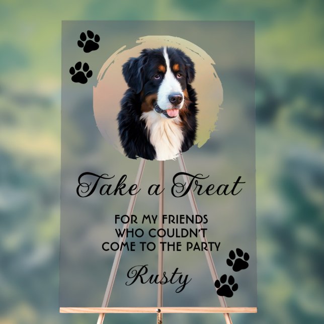 Señal Acrílica Wedding Dog Biscuit Bar with Photo (Neutral )