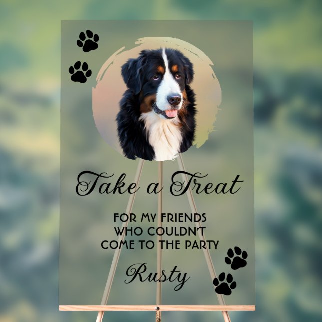 Señal Acrílica Wedding Dog Biscuit Bar with Photo (Neutral )