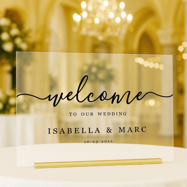 Señal Acrílica Wedding Welcome Minimalist (Subido por el creador)