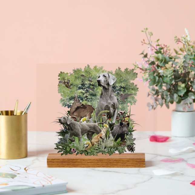 Señal Acrílica Weimaraner Art (Boda)