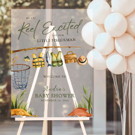 Señal Acrílica Welcome to our Reel Excited Little Fisherman Baby