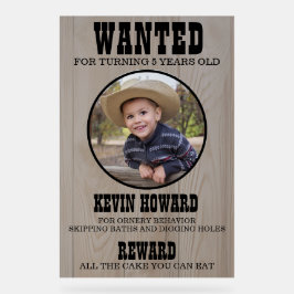 Señal Acrílica Western Wanted Poster Birthday Sign On