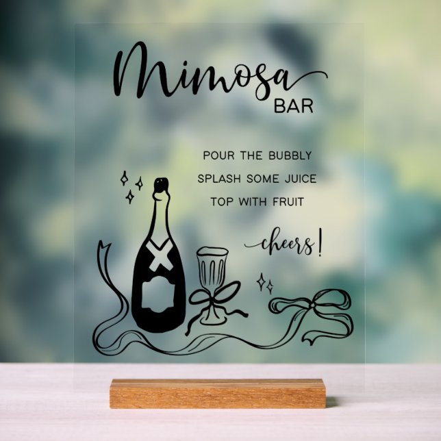 Señal Acrílica Whimsical Mimosa Bar Acrylic Sign (Neutral )