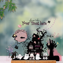 Señal Acrílica Whimsical "Spooky Treat" Rótulo acrílico de Hallow