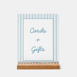 Señal Acrílica White and Blue Stripe Beach Club Cards and Gifts