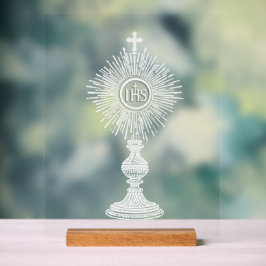 Señal Acrílica white monstrance design catholic home decor