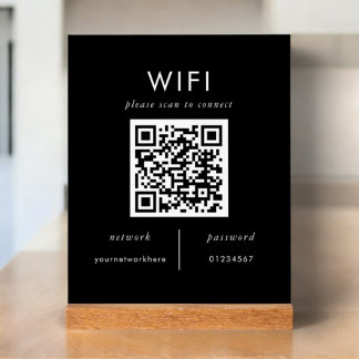 Señal Acrílica Wifi de alquiler de huéspedes | Plaque wifi con có
