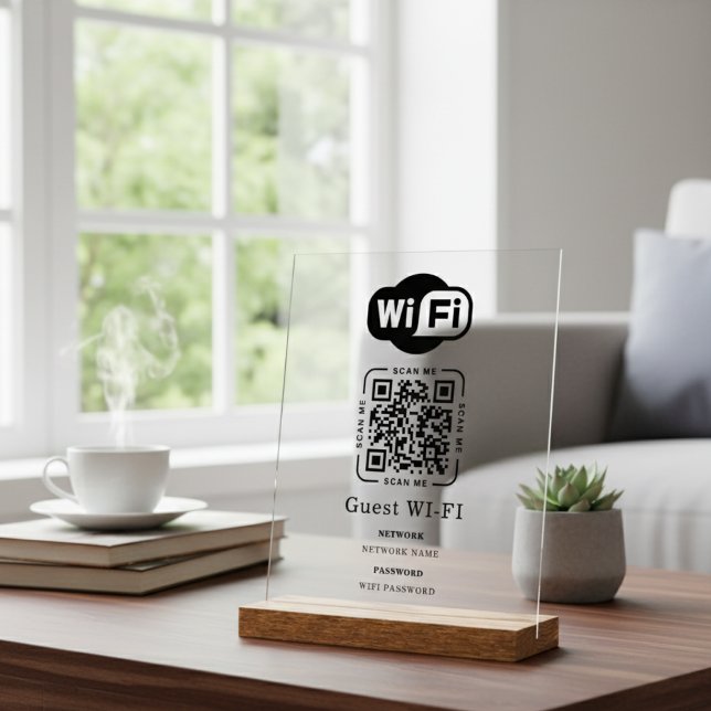 Señal Acrílica Wifi Network QR Code White Modern Business (Subido por el creador)