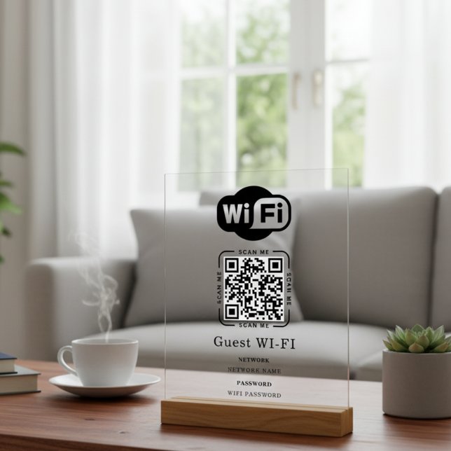Señal Acrílica Wifi Password and Network Personalized QR Code  (Subido por el creador)