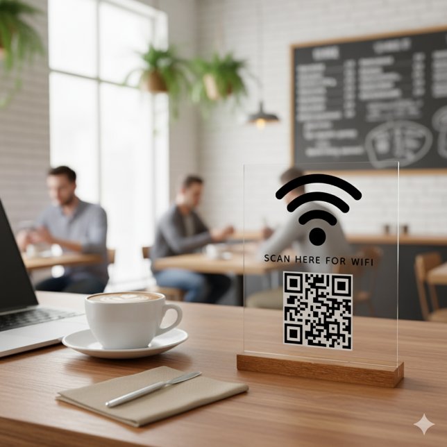 Señal Acrílica Wifi QR Code Scan para conectar autoadhesivo (Subido por el creador)