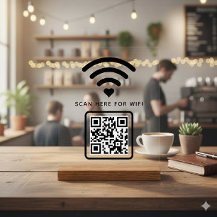 Señal Acrílica Wifi QR Code Scan para conectar autoadhesivo