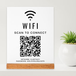 Señal Acrílica Wifi QR Code Scan Para Conectar Blanco