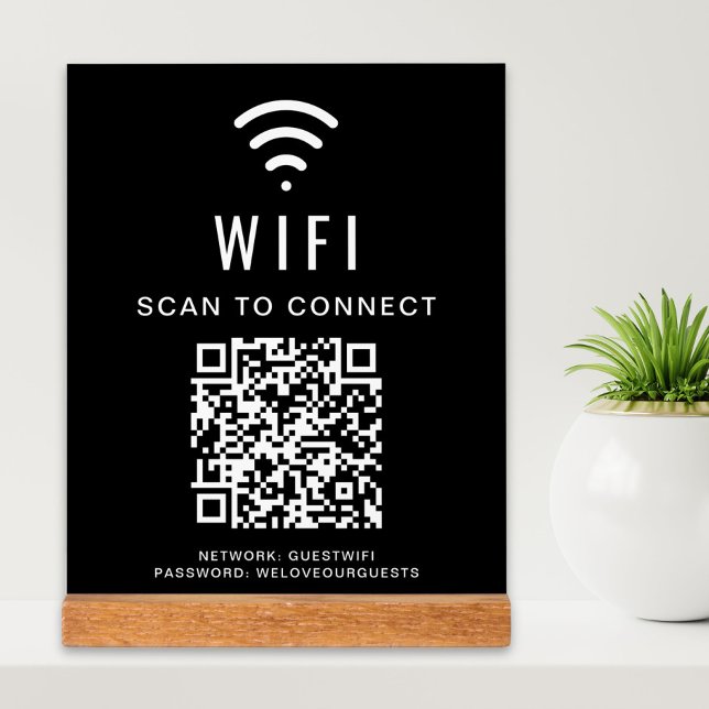 Señal Acrílica Wifi QR Code Scan Para Conectar Negro (Subido por el creador)