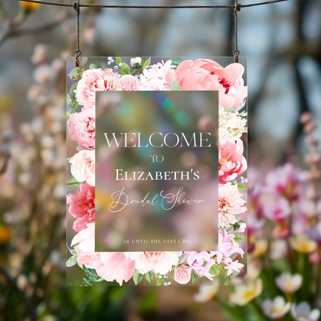 Señal Acrílica Wild Garden Bridal Shower Bienvenida Rótulo acríli (Subido por el creador)