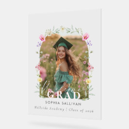 Señal Acrílica Wildflower Bow Graduation party Photo Welcome
