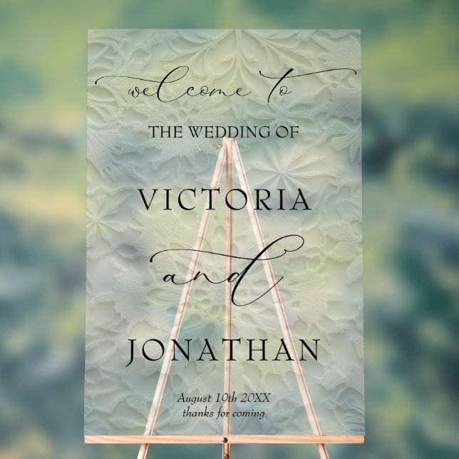 Señal Acrílica Winter Elegant Snowflakes Wedding Welcome (Neutral )