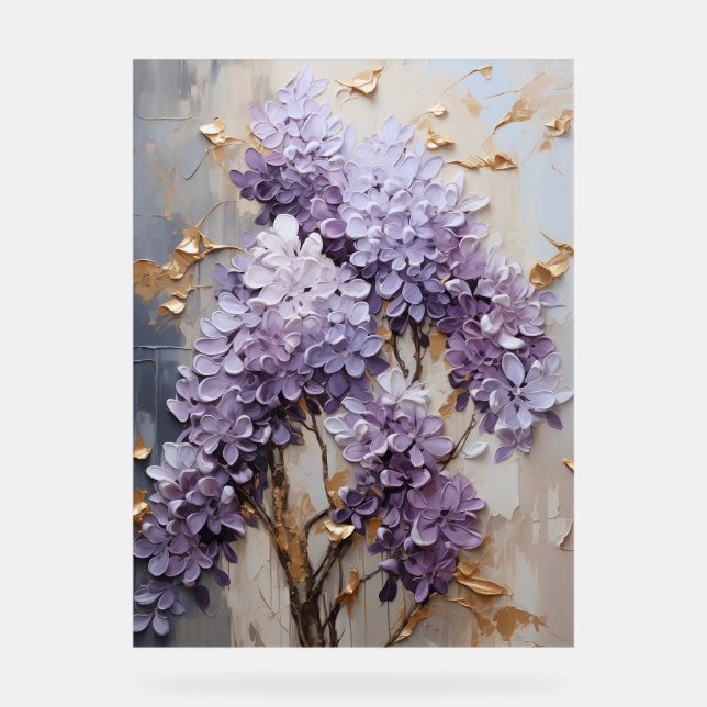 Señal Acrílica Wisteria - Impasto Floral (Anverso)