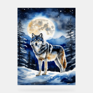 Señal Acrílica Wolf Portrait