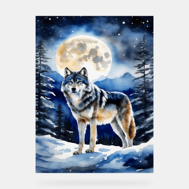 Señal Acrílica Wolf Portrait (Anverso)