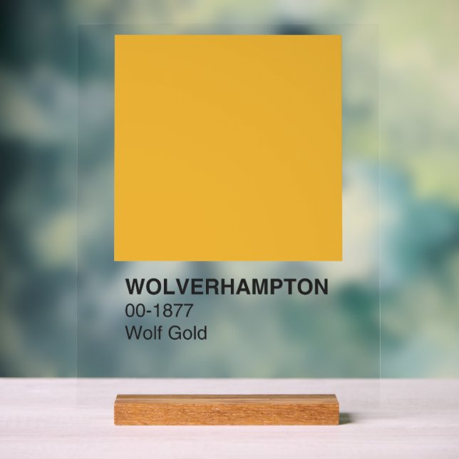 Señal Acrílica Wolverhampton Wolf Gold - Fondo claro (Neutral )