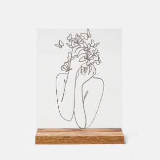 Señal Acrílica Woman Butterfly Transformation Acrylic Art