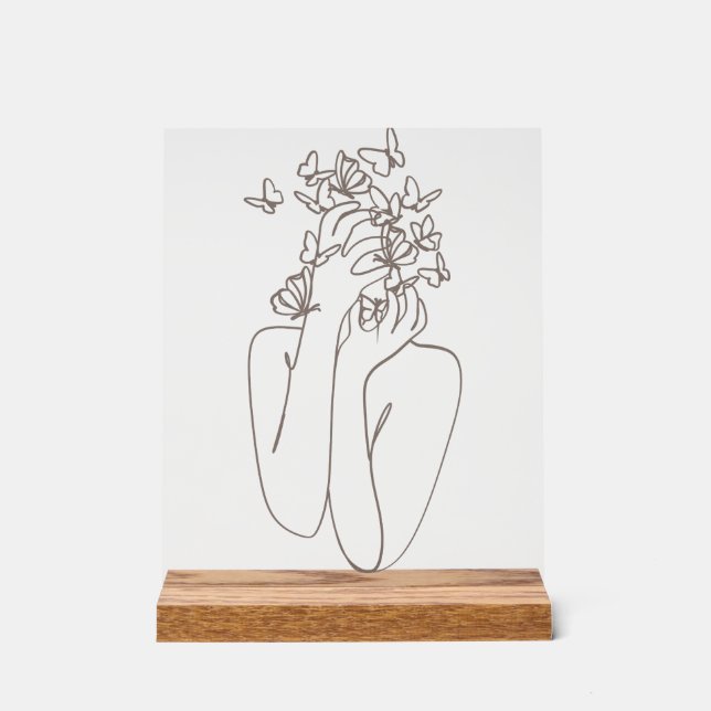 Señal Acrílica Woman Butterfly Transformation Acrylic Art (Anverso)