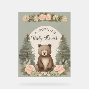 Señal Acrílica Woodland Forest Bear