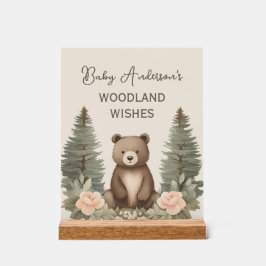 Señal Acrílica Woodland Forest Bear