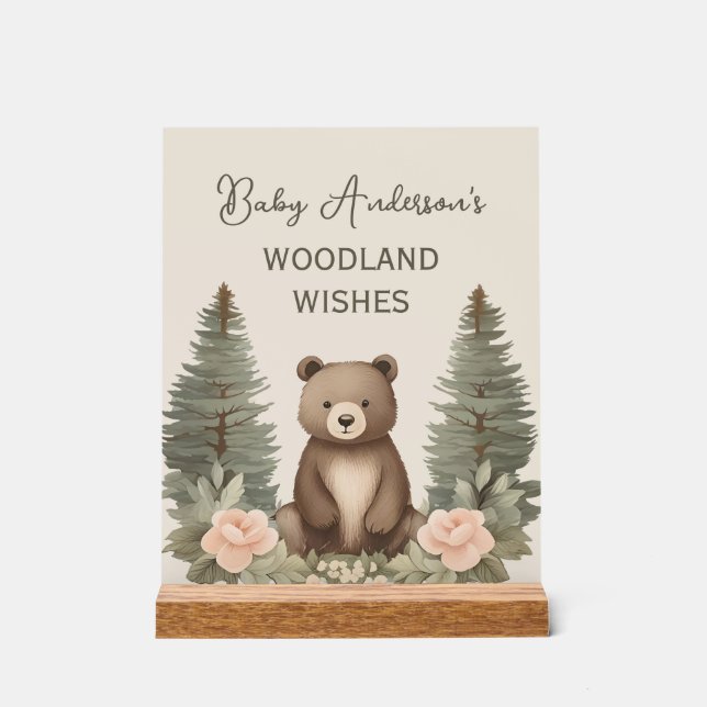 Señal Acrílica Woodland Forest Bear (Anverso)