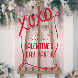 Señal Acrílica XOXO Hand Drawn Galentine’s Day Party Welcome