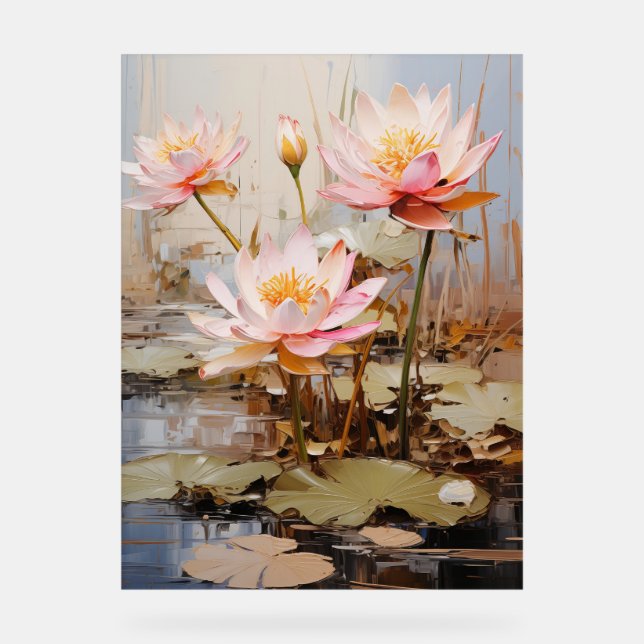 Señal Acrílica Zephyr Lily - Impasto Floral (Anverso)
