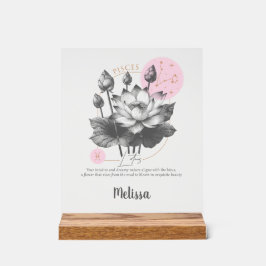Señal Acrílica Zodiac Birth Flower Art Personalized Pisces Gift