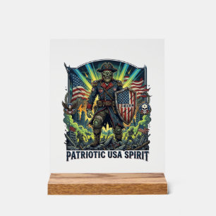 Señal Acrílica Zombie Patriótico General Zombie Patriótico Apocal