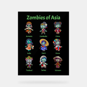 Señal Acrílica Zombies de Asia