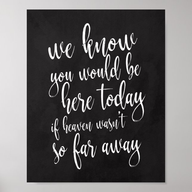 Señal conmemorativa 8x10 "Sabemos que estarías aqu (Frente)