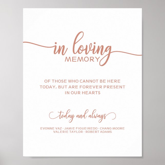 Señal conmemorativa en memoria con nombres (Frente)