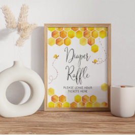 Señal de abeja de ducha de bebé Diaper Raffle