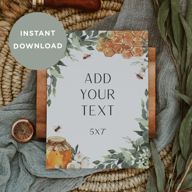 Señal de abeja en blanco DESCARGABLE o tarjeta de  (Subido por el creador)