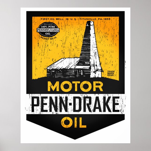 Señal de aceite del motor Penn Drake con problemas (Frente)
