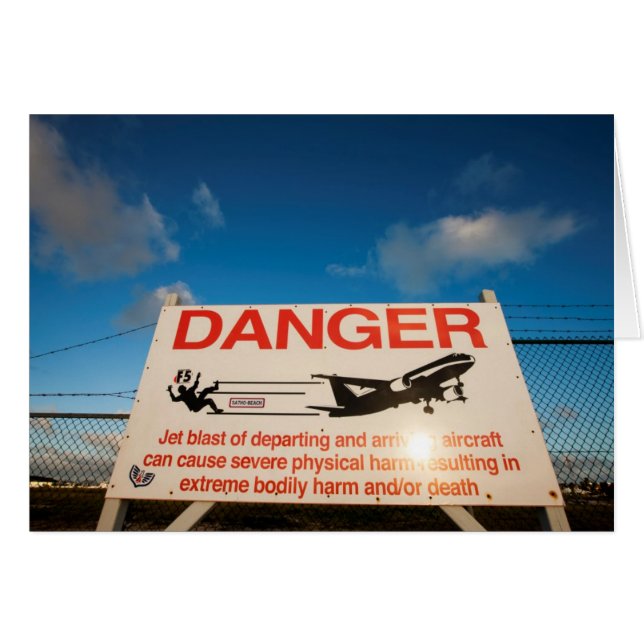 Señal de advertencia cerca del aeropuerto de San M (Anverso (Horizontal))